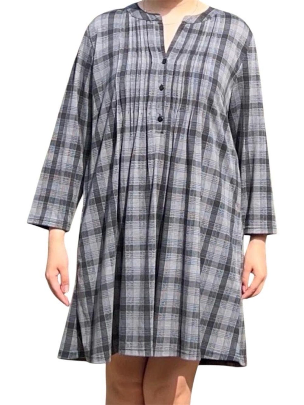Gray plaid dress